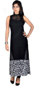 W BLACK SLEEVELESS KURTI