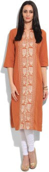 FAB INDIA ORANGE ETHNIC KURTI